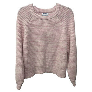 Old Navy Womens XL Chunky Knit Sweater Light‎ Pink Oversized Casual Cute Dolman